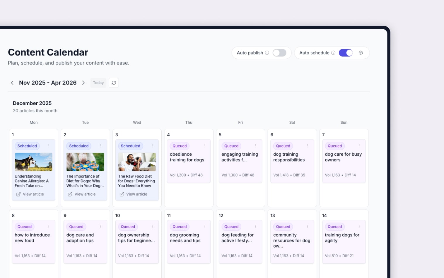 Automated Content Calendar